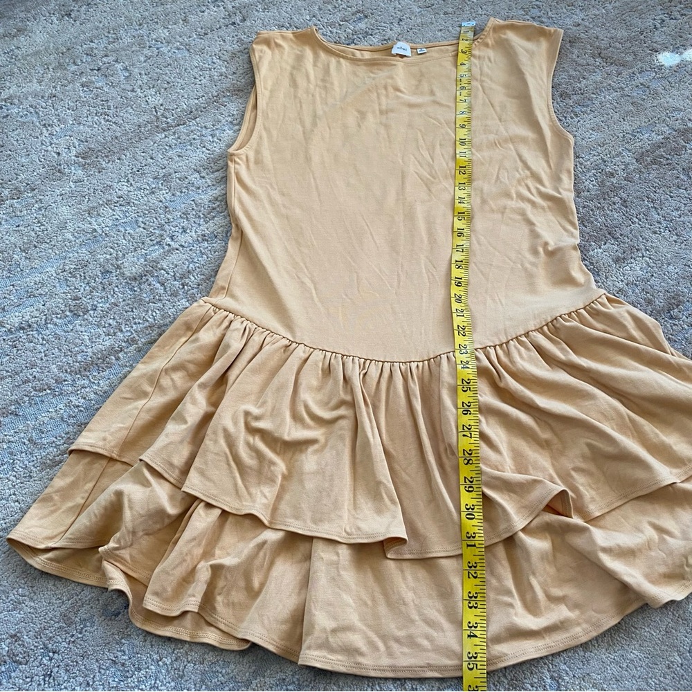 Wilfred Aritzia Bloomsbury Apricot Peach Sleeveless Ruffle Dress Tiered Skirt - Picture 10 of 10